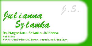 julianna szlamka business card